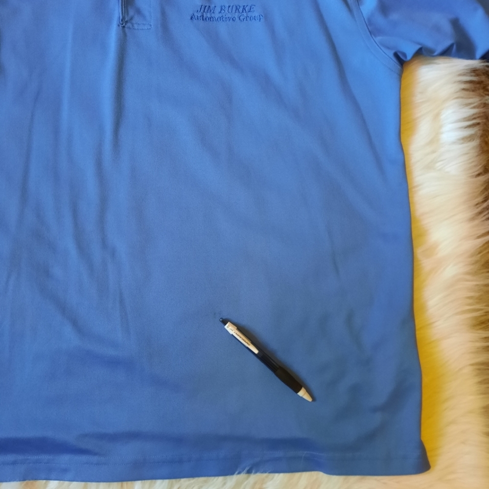 Blue Silky Jersey Polo Golf Shirt - Picture 10 of 10